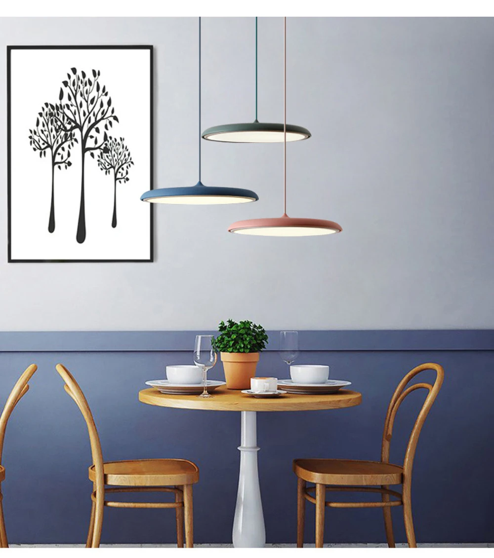 
Modern Art Design UFO Disc LED Chandelier For Restaurant Living Room Bedroom Table Study Room Bar Hotel UFO Suspension Light 