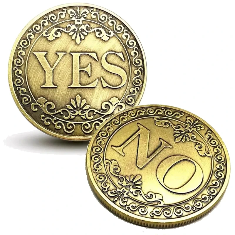 Customized high quality antique bronze Yes No Decision souvenir religious challenge coin