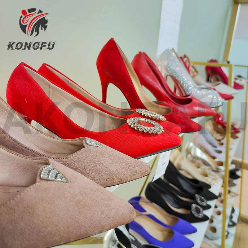 AKONGFU Leather Sandals high heels original used shoes wholesale bulk shoes shoes stock in uk