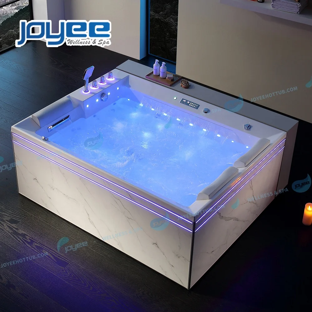 JOYEE 2 Person Acrylic Bathtub Design With Bluetooth Ozone  Hydro Whirlpool Bathtub Massage Spa Bathtub