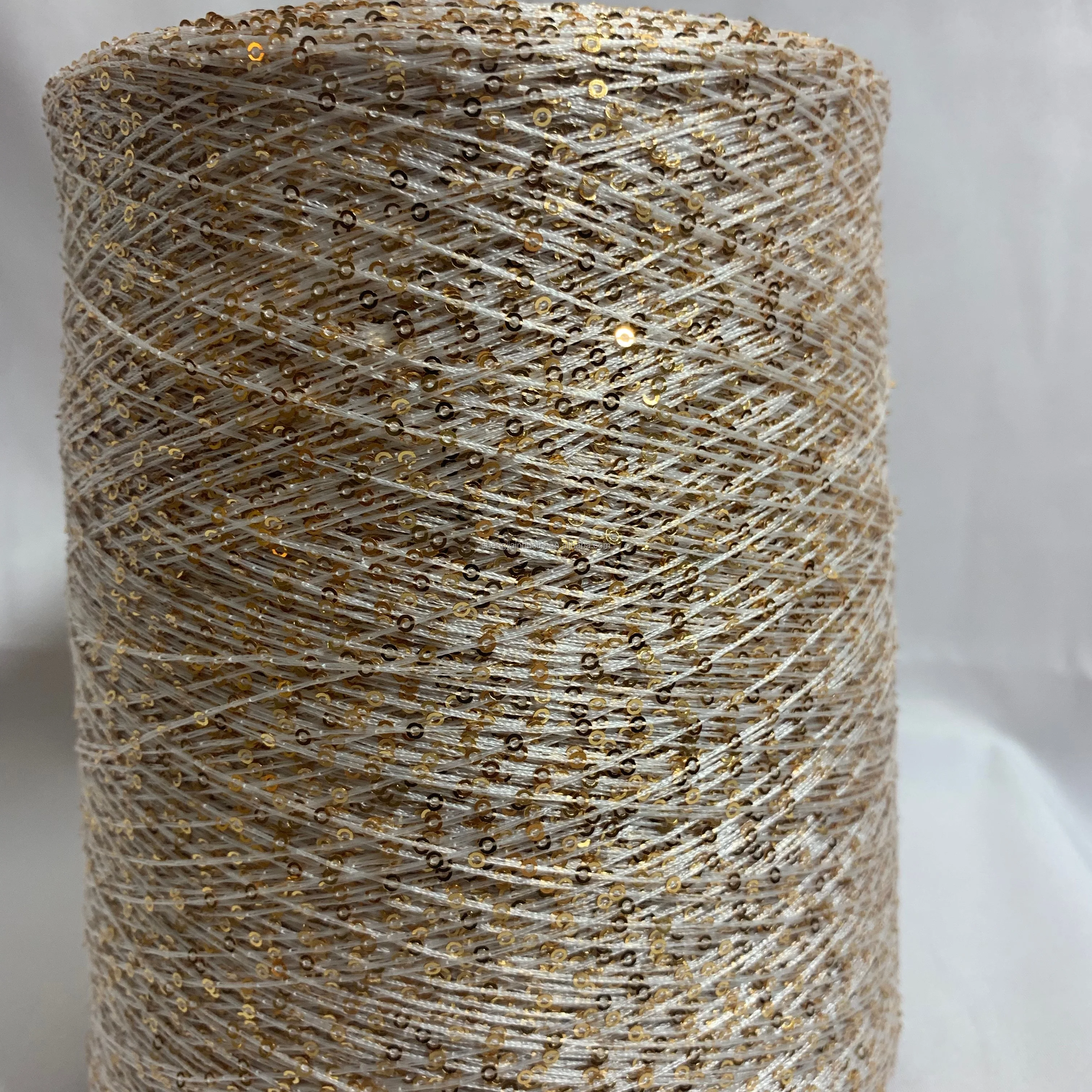 sequin nylon yarn 5.8nm 2mm Sequin sold well in Italy sweater fancy yarn For Hand Knitting Yarn