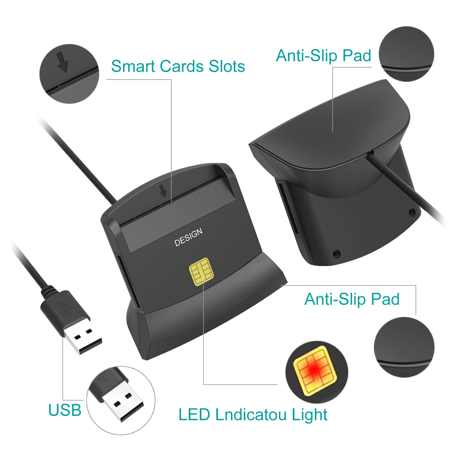Считыватель смарт-карт USB IC ID ISO 7816 считыватель кредитных с