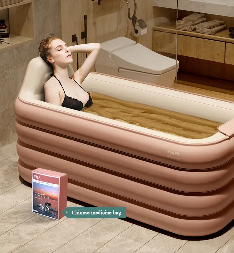 140cm 160cm Luxury Sweat Steam Bathtub Pvc Ice Plunge Baths Inflatable Icebath Ice Plunge Foldable Baby Adult Bathtub