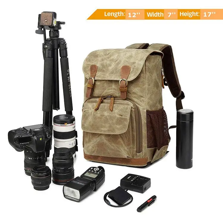 Бесплатный Образец камеры рюкзак Водонепроницаемый Винтаж для DSLR SLR ноутбуки Объективы и другие