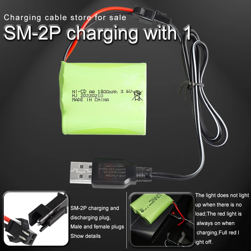 Factory nickel cadimum Nicd AA 1800mAh remote control toys baby toy car nicd 3.6v rechargeable battery