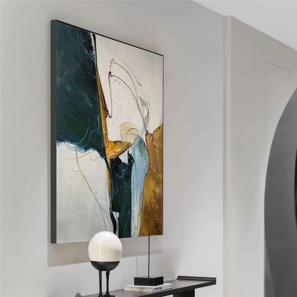 abstract handmade oil painting on canvas lines hand painted prints  modern wall art home decor
