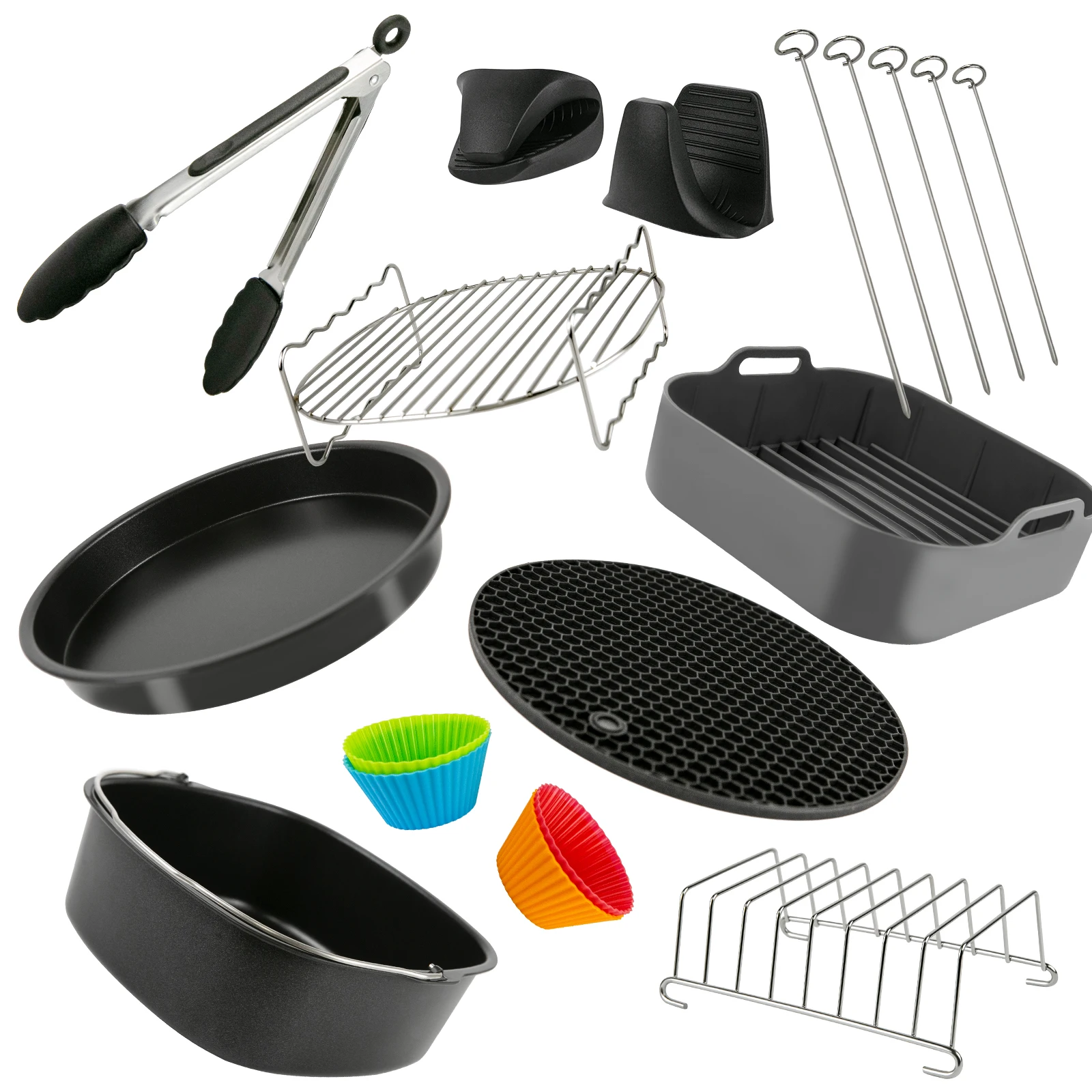 Square Air Fryer Accessories  8 Inch XL Deep Fryer Accessories  Fit 3.6QT-6.8QT Square Air Fryer Accessories