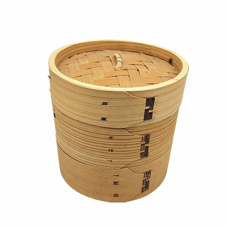 Customized Size high quality bamboo steamer 18cm 7cm depth steamer basket bamboo For Rice cooking