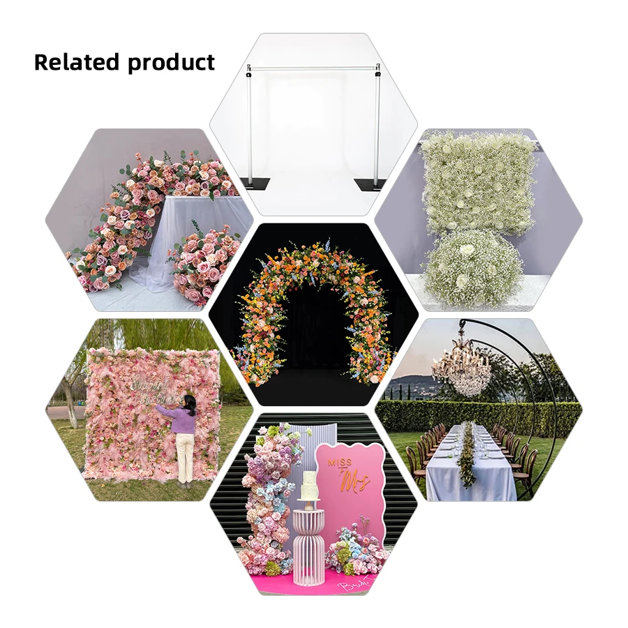 Fine Lilac Rose Flower Arch Various Flowers U-shaped Wedding Arch Silk Flower Wedding Backdrop Decoration