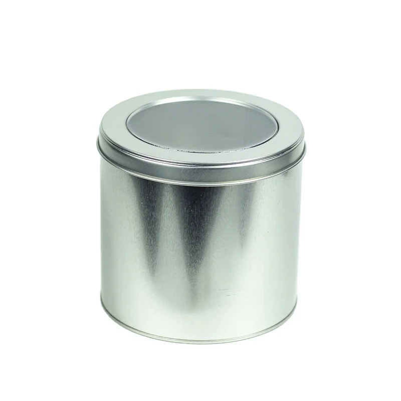 
round tin packing box with window 