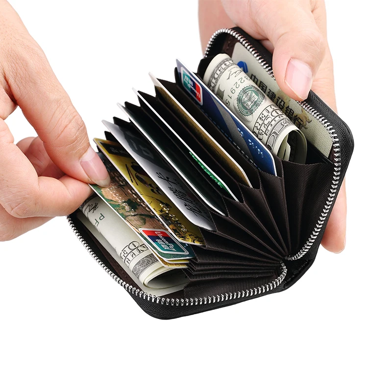 Factory Men Short Wallet Leather Purse For Man Coin RFID Custom Mutil Card Slot Holder Black Wallets Men