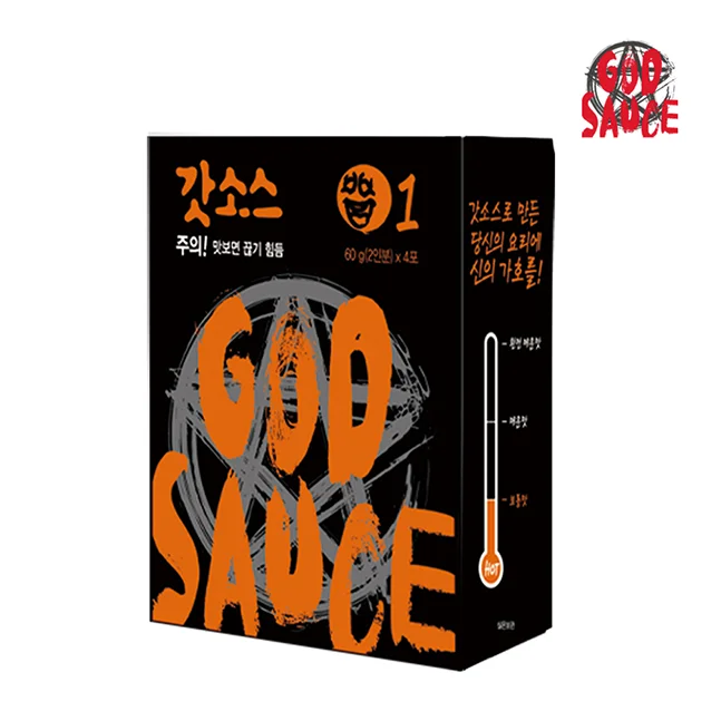 Wholesale Korean Delicious Kitchen Food Seasonings Red Pepper Sauce Cooking God Sauce (60g *4pack)*1Box