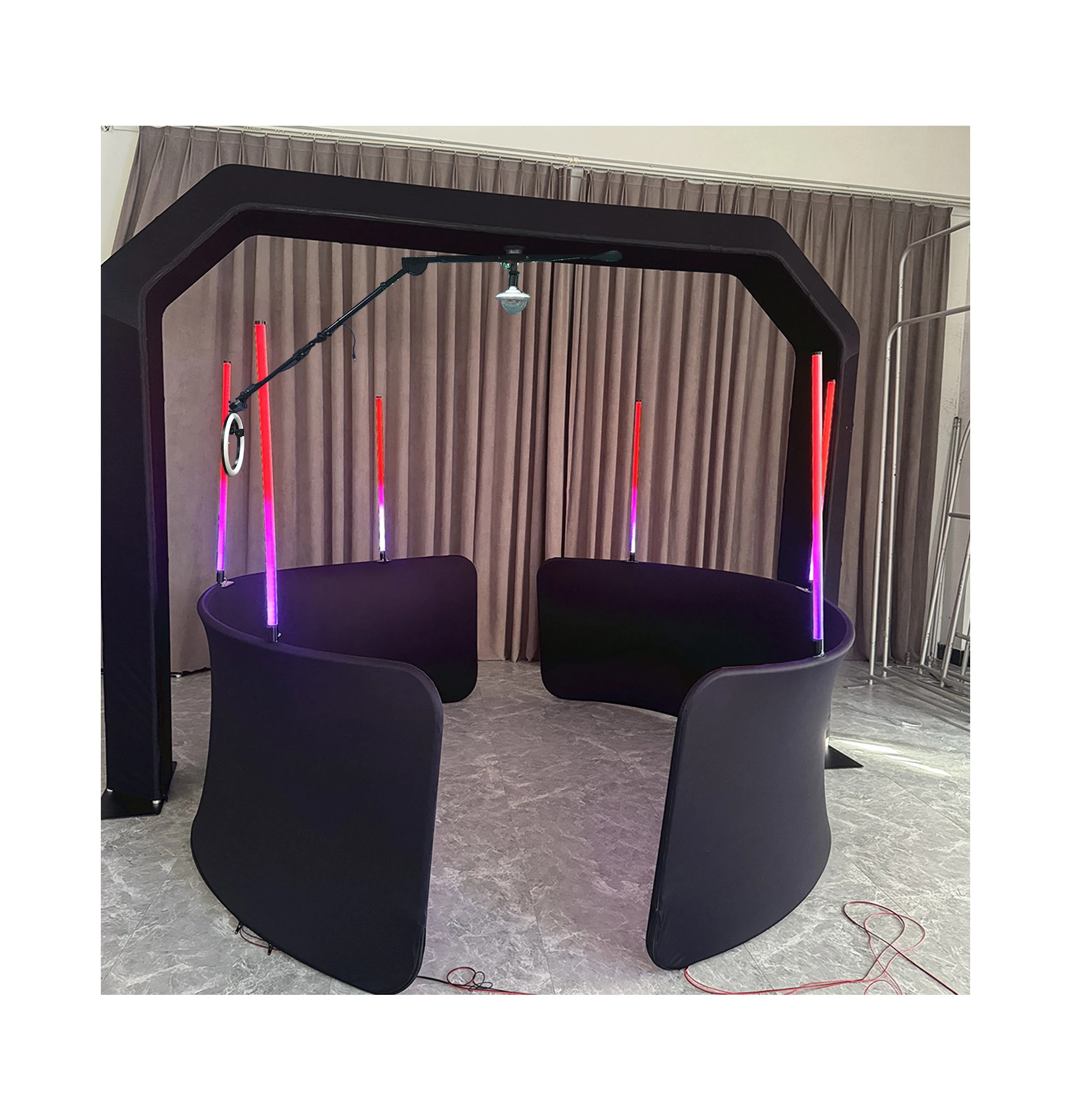 Портативный свадебный модный верхний 360 фотобудка со светодиодными лампами с RGB градусов
