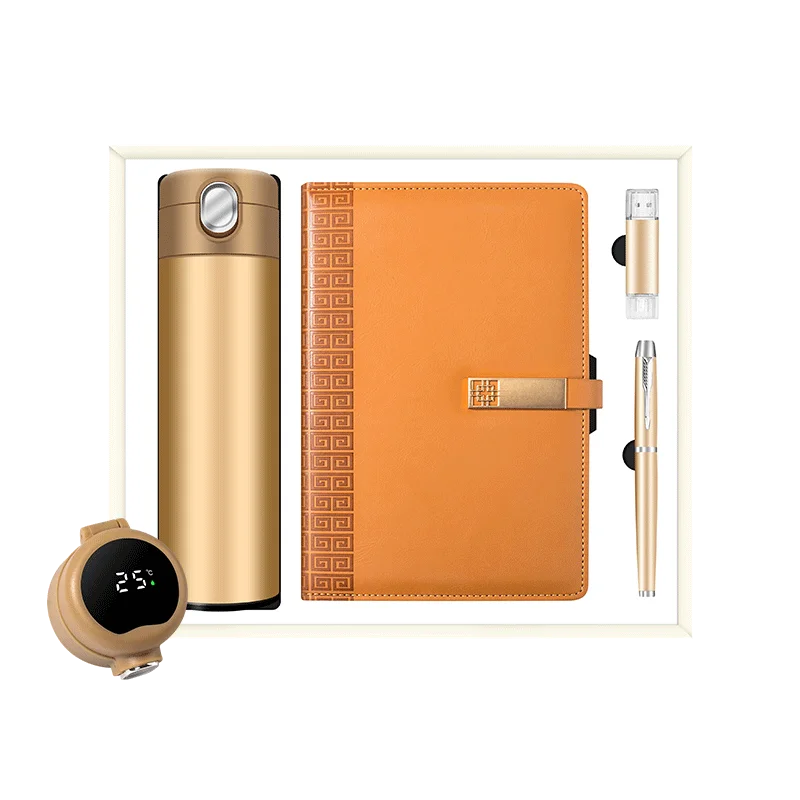 Cheap Price High Quality Pu Notebook And Water Bottle Pen Luxury Business Corporate Gift Set  Thank You Gifts For Employees