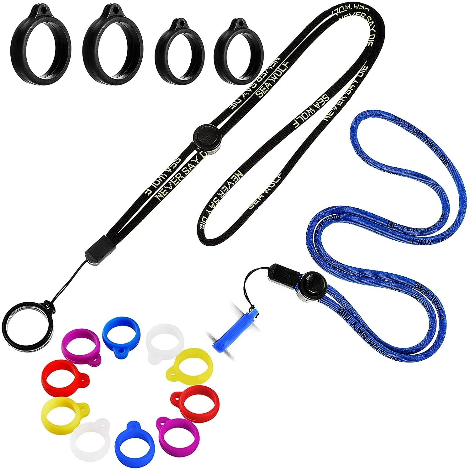 Anti-Lost Lanyard Necklace Lanyards Pendant Holder Lanyard Safety Neck Strap with Anti-Lost Silicone Ring for vape pen pod