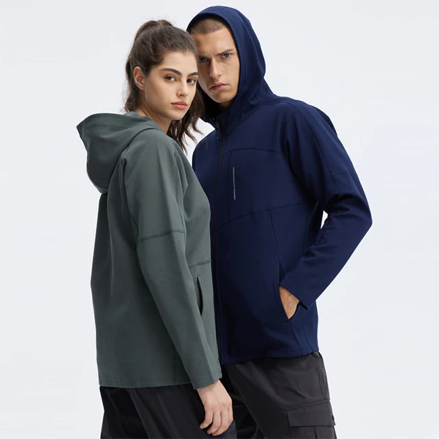 NO MOQ custom design blank recyclable RPET zipper hooded sport outdoor jacket