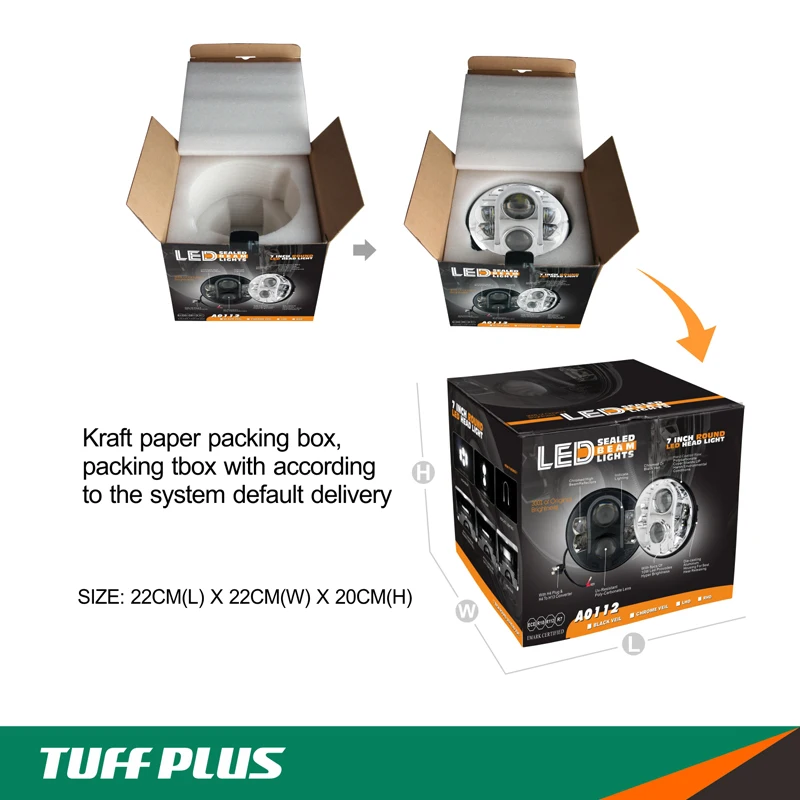 7 Inch Round LED Headlight for Cars TUFF PLUS Factory Wholesaled Round LED Light Lamp Headlight for Motorcycle