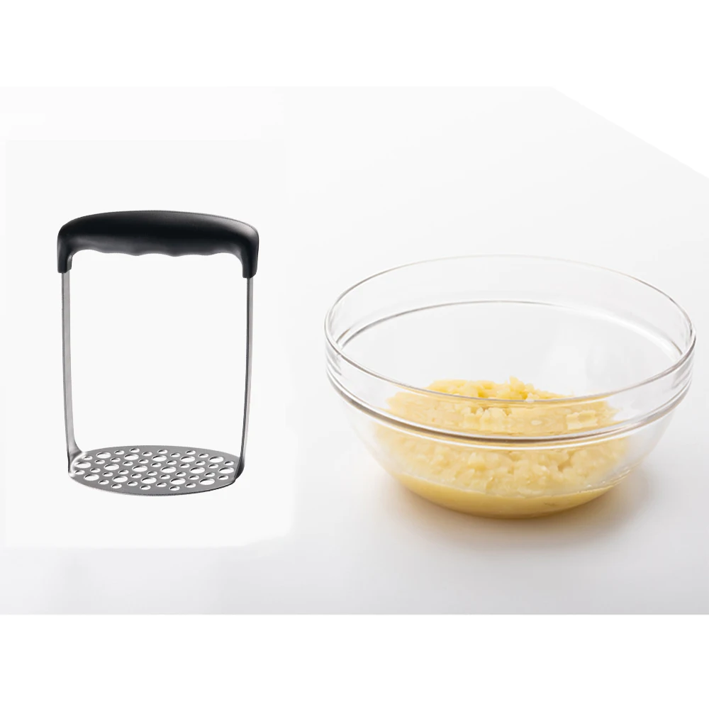Kitchen Small Tool Manual Press Potato Mashing Machine Potato Press Stainless Steel for Home Use Black Metal Wood Utensils T/T