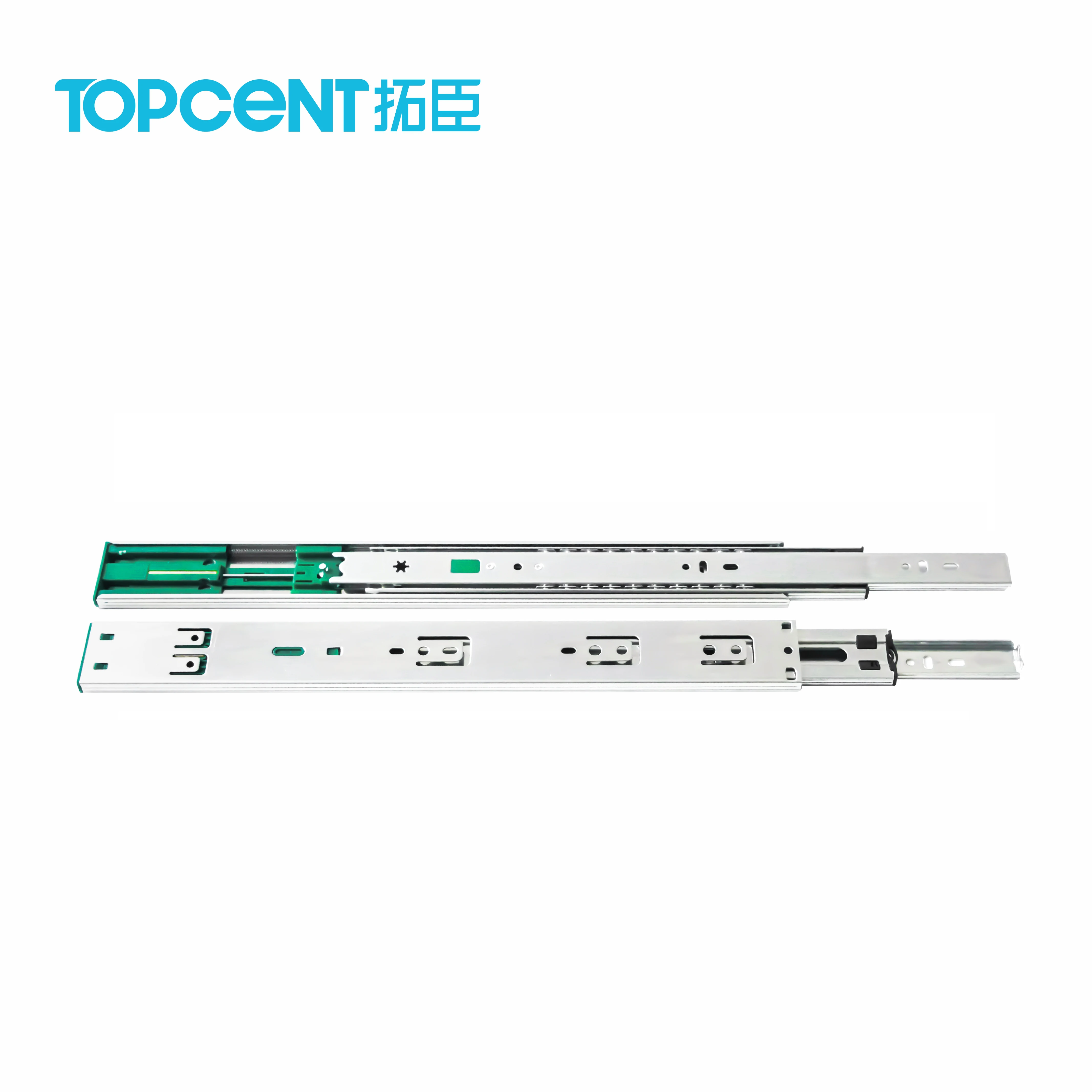 TOPCENT Ball Bearing Buffer Furniture Telescopic Channel Soft Close Cabinet Drawer Slide