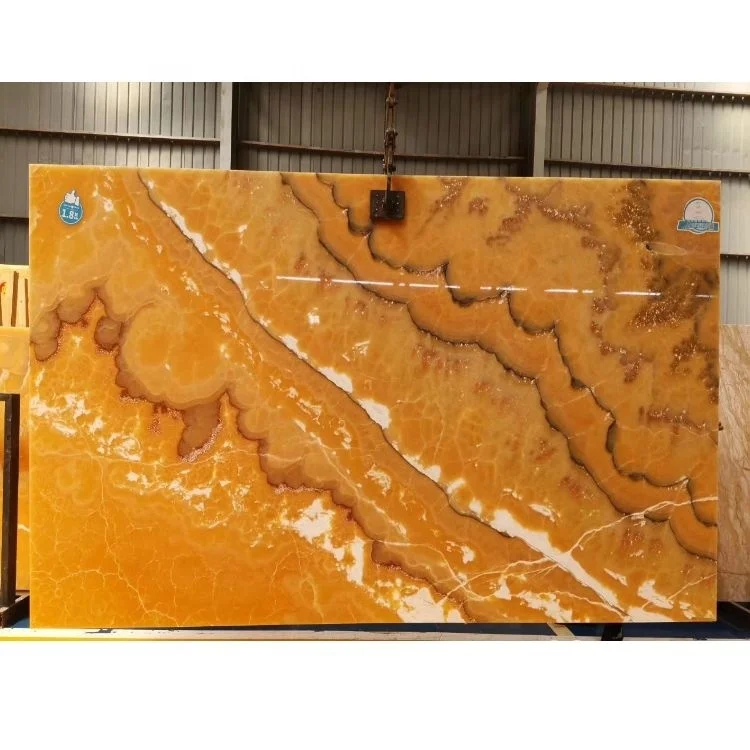 16 mm Mexico Orange Yellow Honey Onyx marble stone slab and Onyx Slab