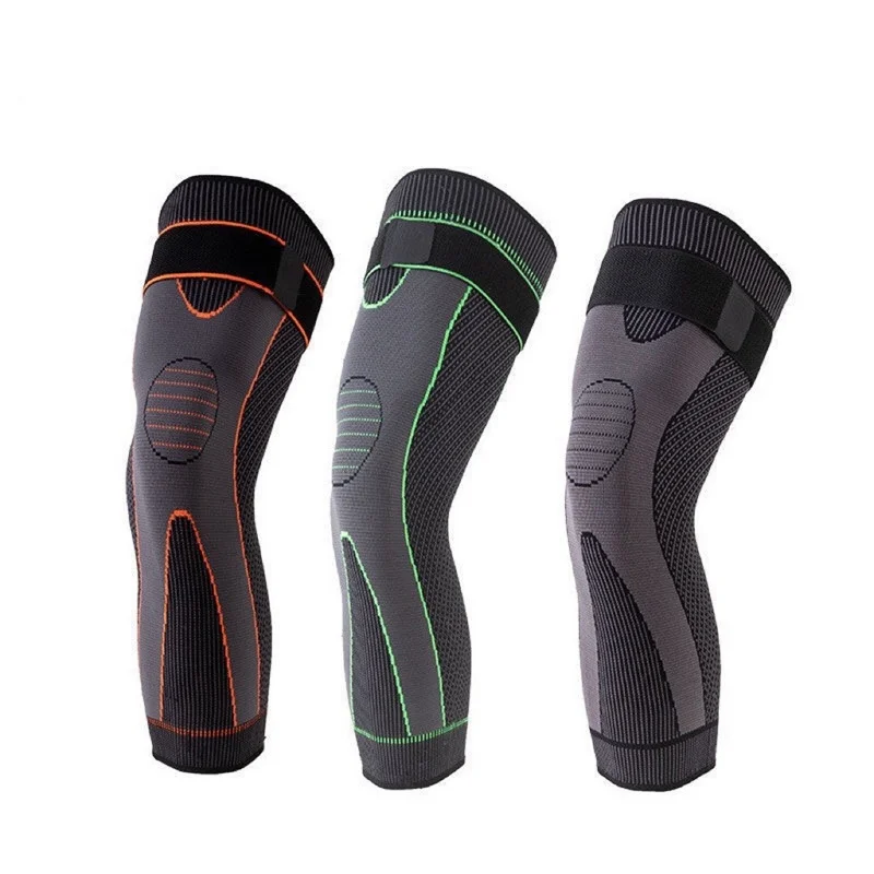 FSPG Elastic Anti Slip Leg Knee Sleeve with Straps Long Compression Knee Sleeve