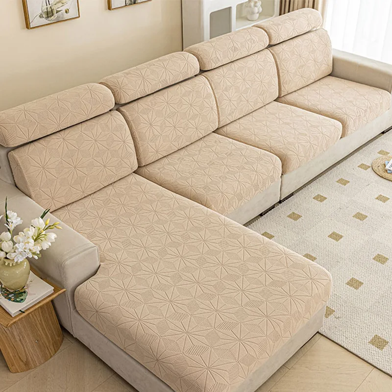 Living room thick elastic jacquard armrest 1/2/3/4 seat L-shaped corner sofa cover