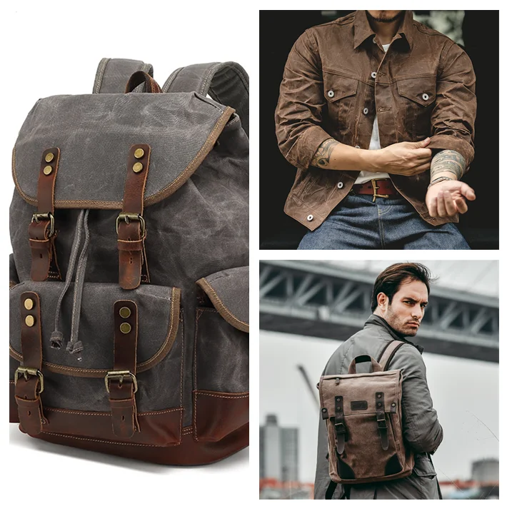 100% Cotton Waxed Waterproof Canvas Fabric for Carcoats Windcheaters, Wind-Jacket Fabric