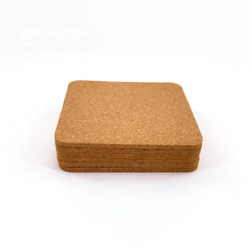 2022 Most Popular Square blank cork coaster 10 x 10 cork coaster square set of 6pcs