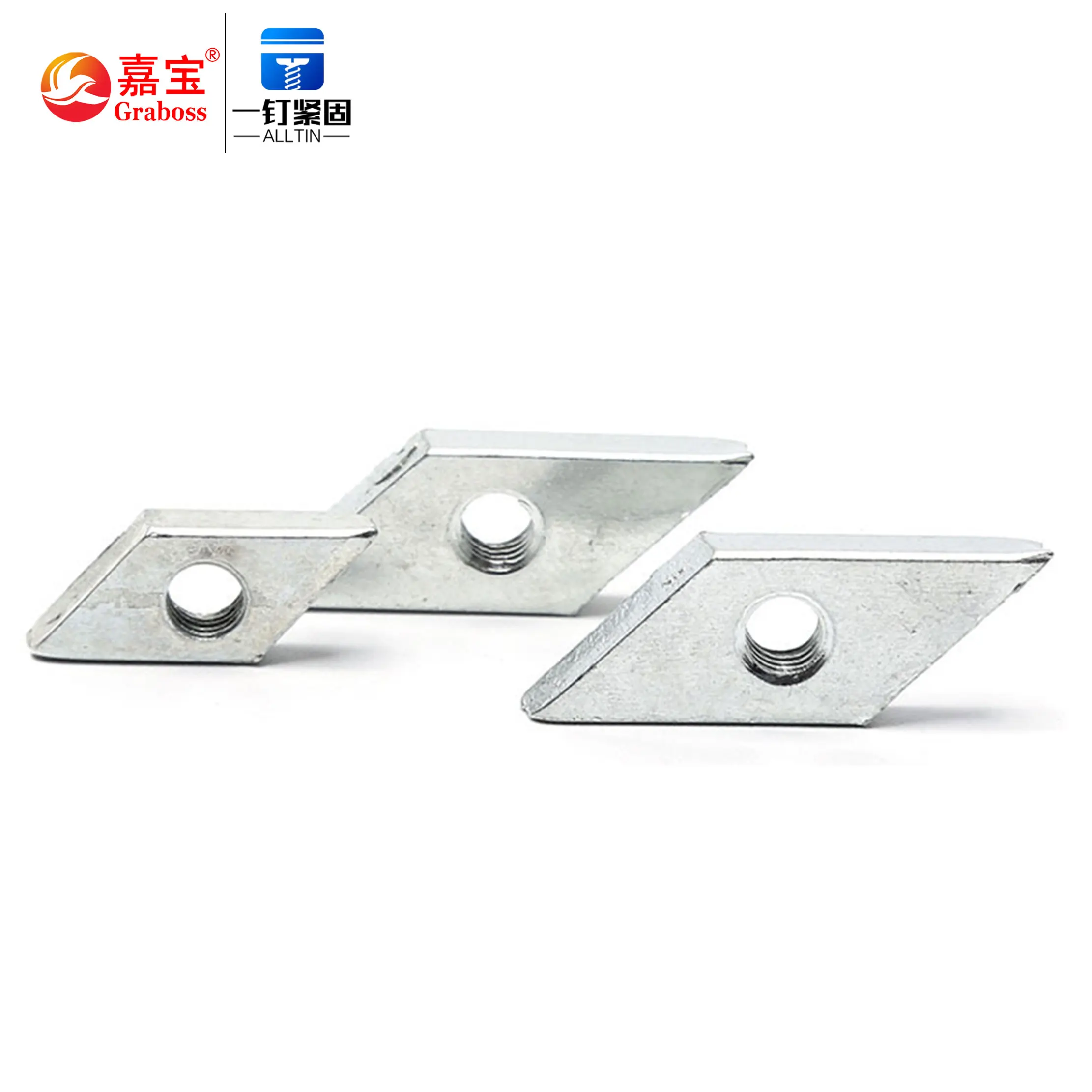 Carbon Steel 4.8 Grade Galvanized Steel Nickel Plated Diamond Connecting Rhombus Nuts