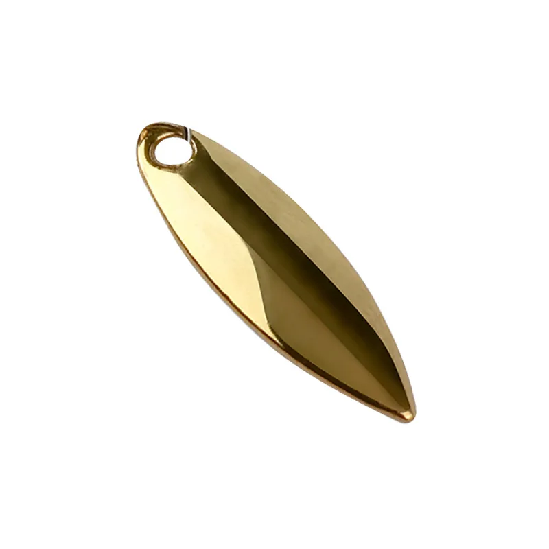 NEW DIY Gold Silver Spinner Willow shape Spoon lure Colorful Copper Metal fishing spinner lures Tackle bait