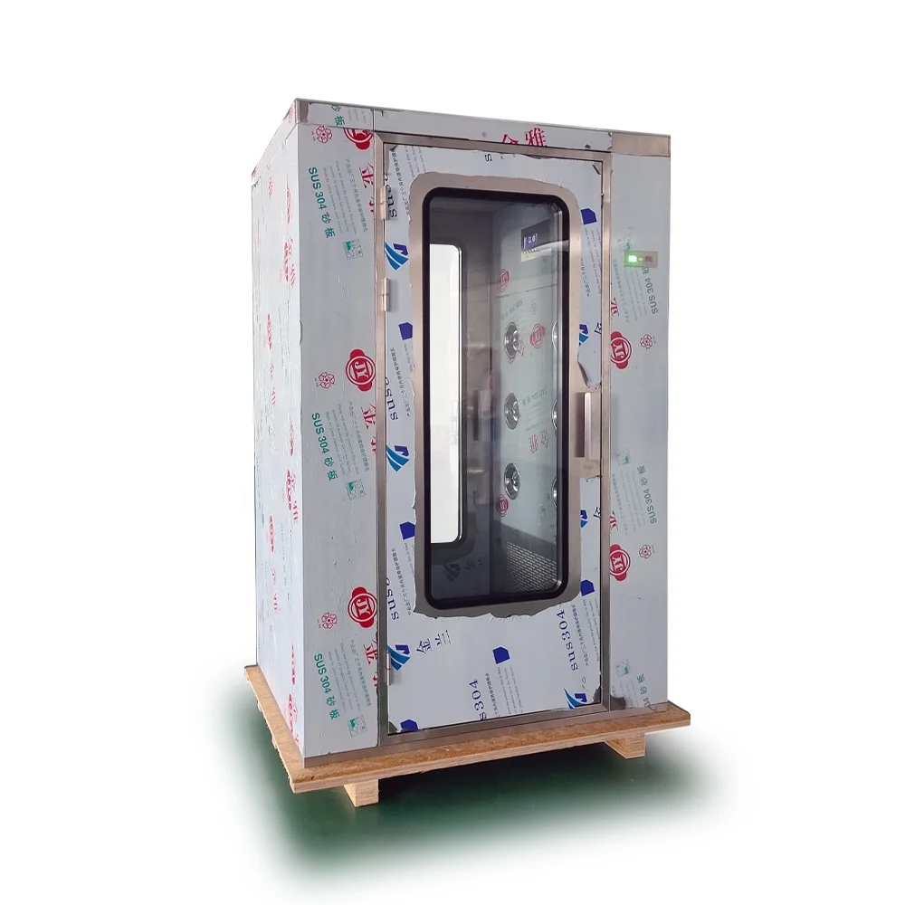 factory price industrial automatic stainless steel 304 air shower for clean room with electronic interlock