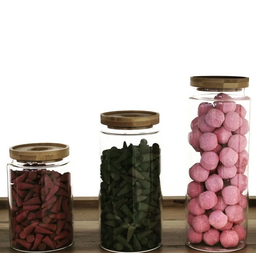 High Quality Borosilicate Spice Glass Jar Food Storage Containers With Bamboo Lids 4oz Airtight Good Jar Food Preservation Safe