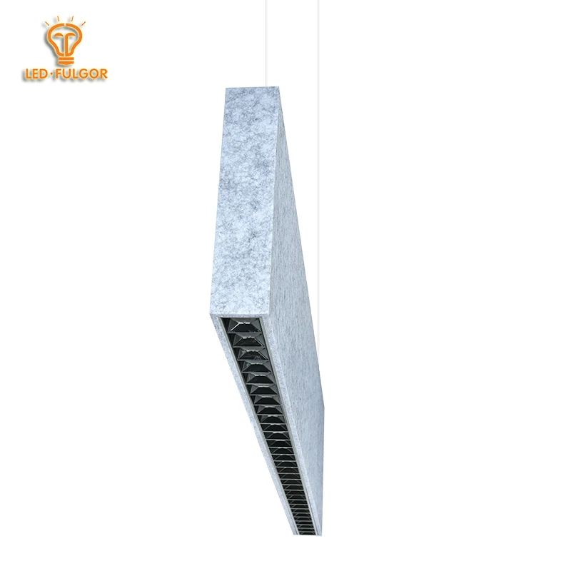 Beautiful design sound absorbing fireproof colorful office Linear Acoustic pendant led lamp