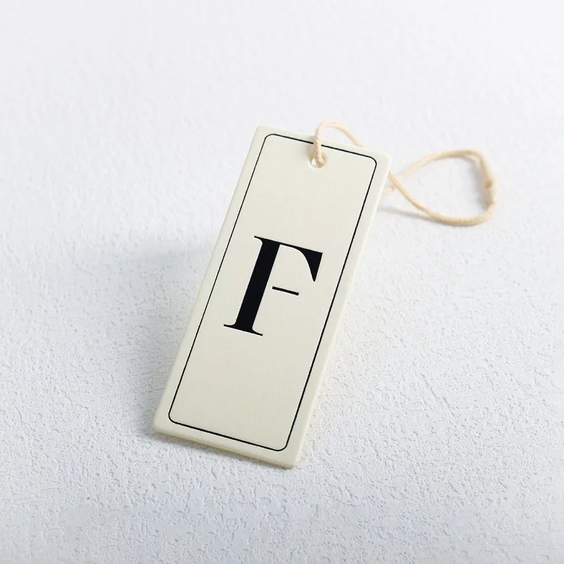 Custom Clothing Hang Tag Black foiled Thick Cardboard Paper Hangtag Gold foiled Price Simple Tags