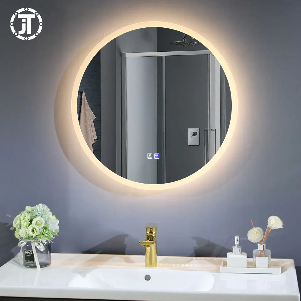 Smart Anti-fog Vanity Led Mirror Touch Screen watch with lights for hotel/home bathroom