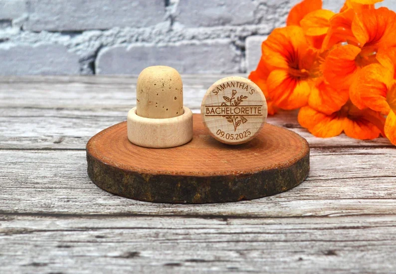 Luxury Customized Wine Stopper Luxury T-shape Cork Non-refillable Cap Refillable wood bottle Stopper wood T-Shape Wine cork