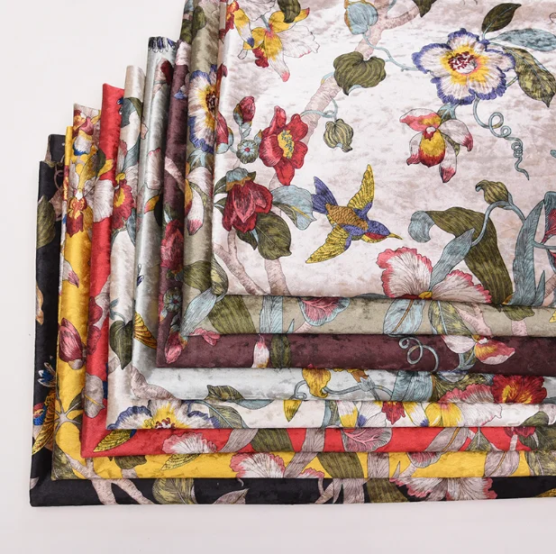 Colorful design polyester printed knitted living room furniture sofa cover fabric