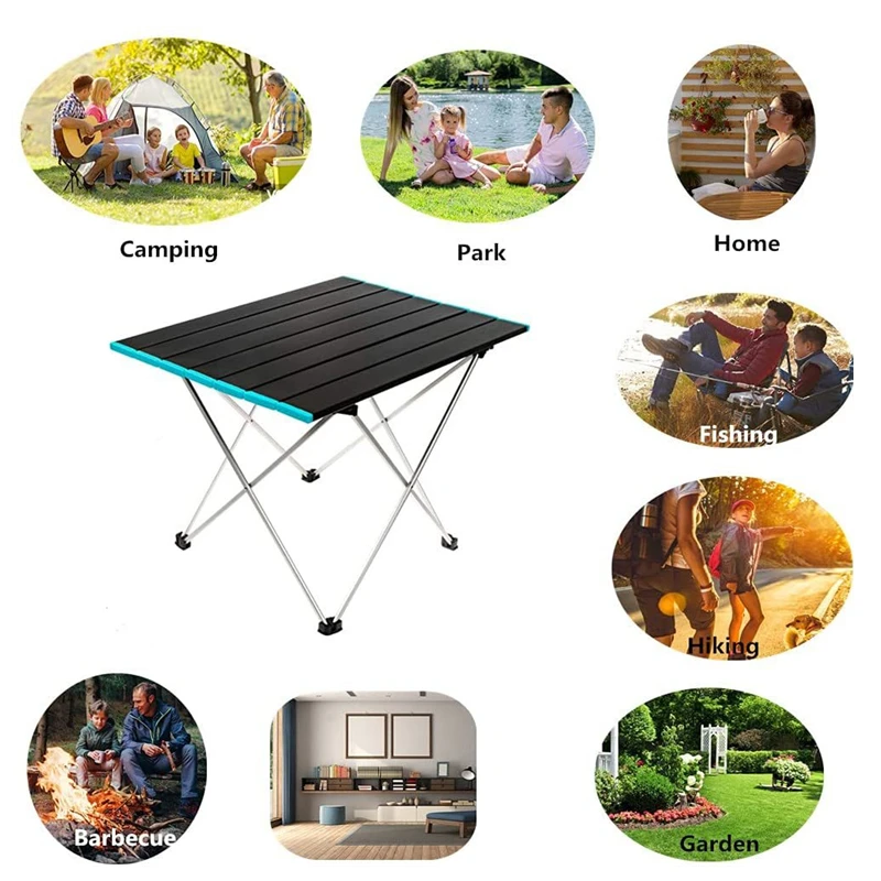 QUAWE Portable Camping Table Folding Garden Aluminum alloy Travel Hiking Table BBQ Accessories Outdoor Table