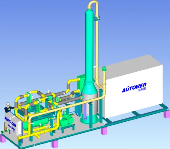 Automatic vapor recovery skid system supplier with fan Heat Exchanger compressor for Gasoline recovery VRU