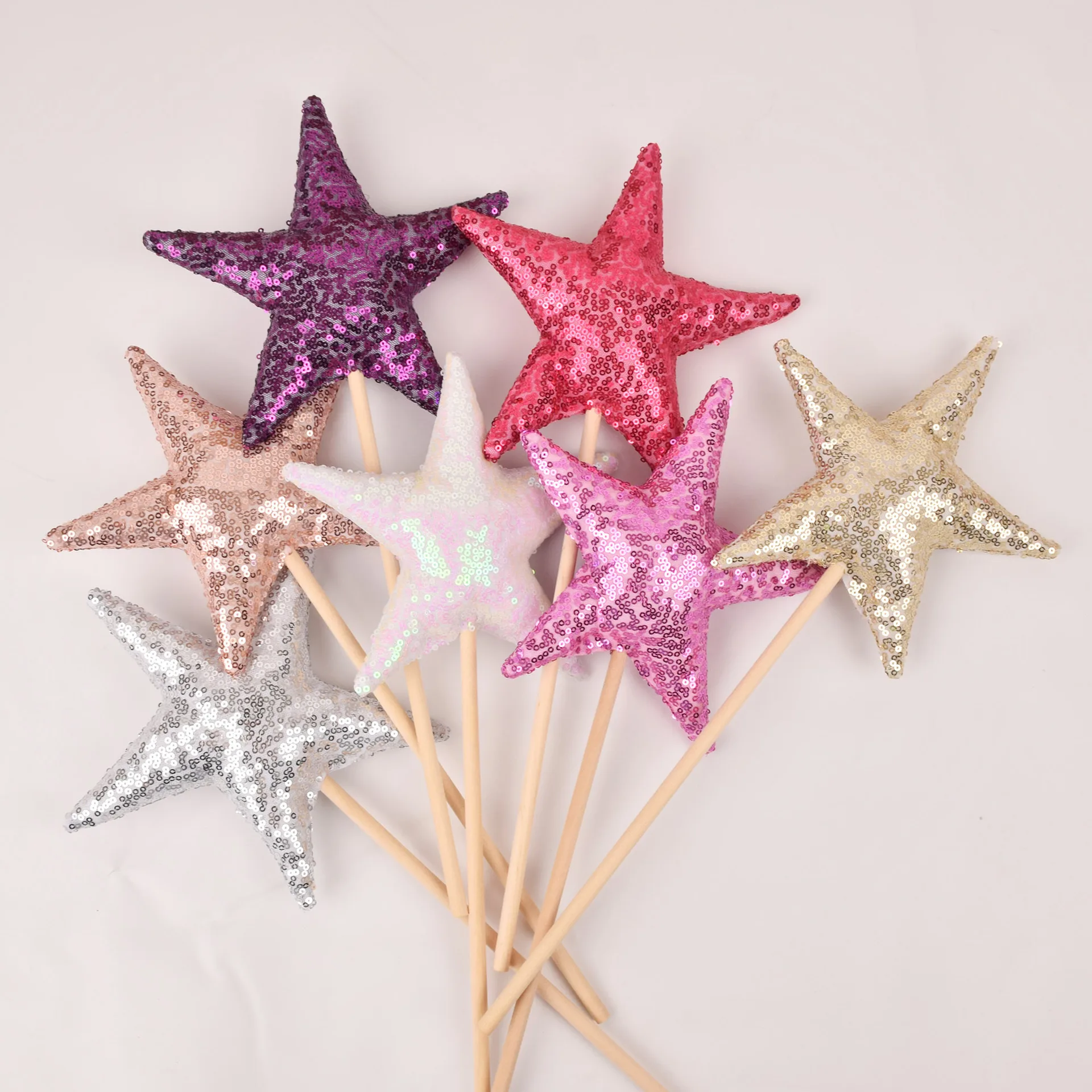 Sequin Tiara Crown Set Princess Star Wands Wooden Fairy Wands Kids Fairy Party Accessories Set Toddler Sequin Wand and Crown