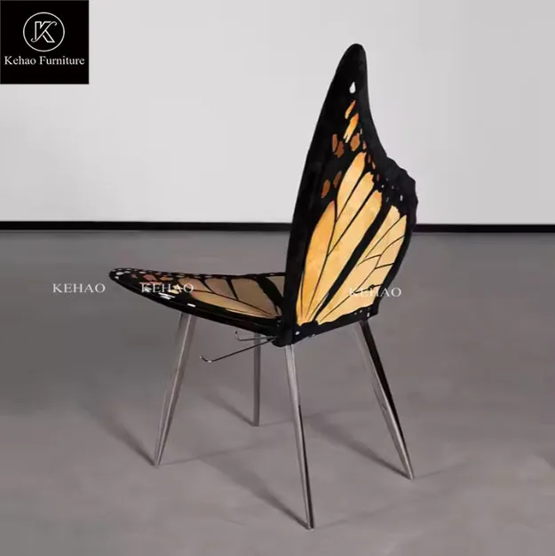 Factory Customization Modern High End Luxury Butterfly Lounge Chair Metal Frame Butterfly Chair