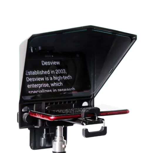 22-inch radio studio, teleprompter glass