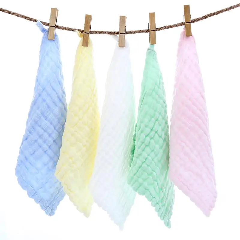 Quick-dry Muslin Burp Cloths Tree 100% Cotton Soft Newborn Baby Face Towel Newborn Wash Cloth Set