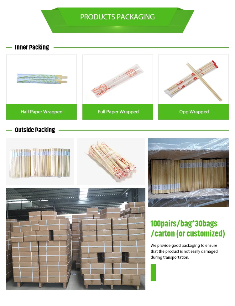 Factory Wholesale Bamboo Chopsticks Natural Eco-Friendly 21cm Disposable Paper Wrapped Twin Bamboo Chopsticks