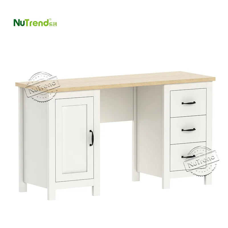 white wooden office desk furniture modern computer desks with drawers for sale