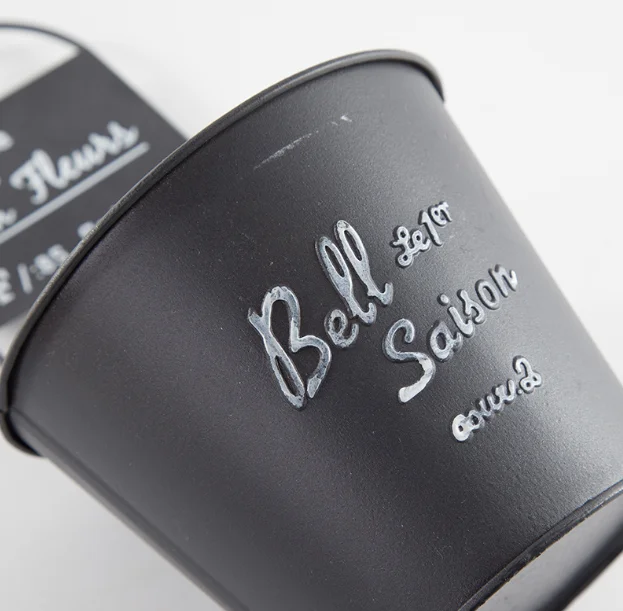 Wholesale manufacturer flower pots creative round flower bucket metal iron flower vase