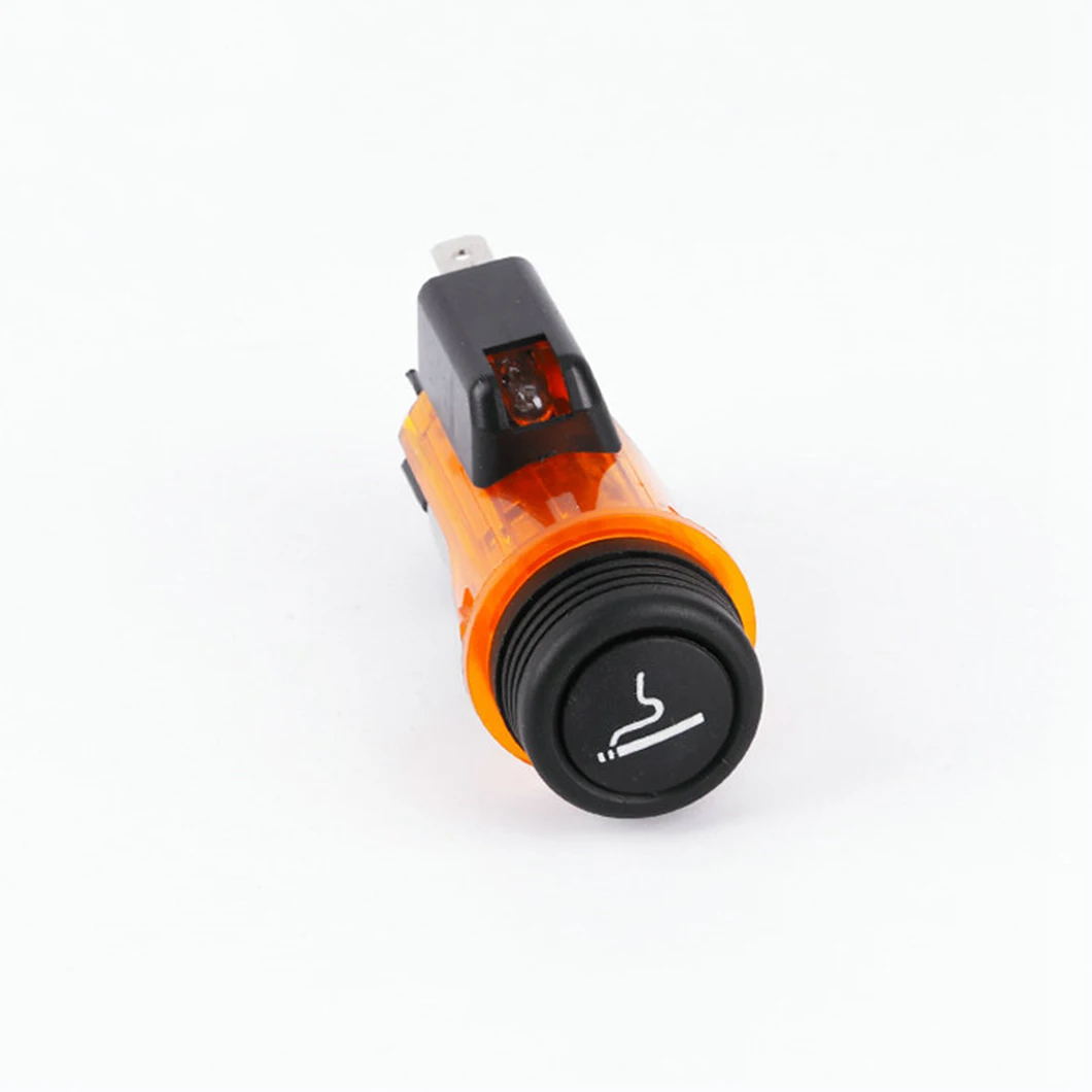 Automotive Fireproof ABS and Aluminium Alloy Housing DC 12V Car Cigarette Lighter Female Base Socket with Indicate Lamp