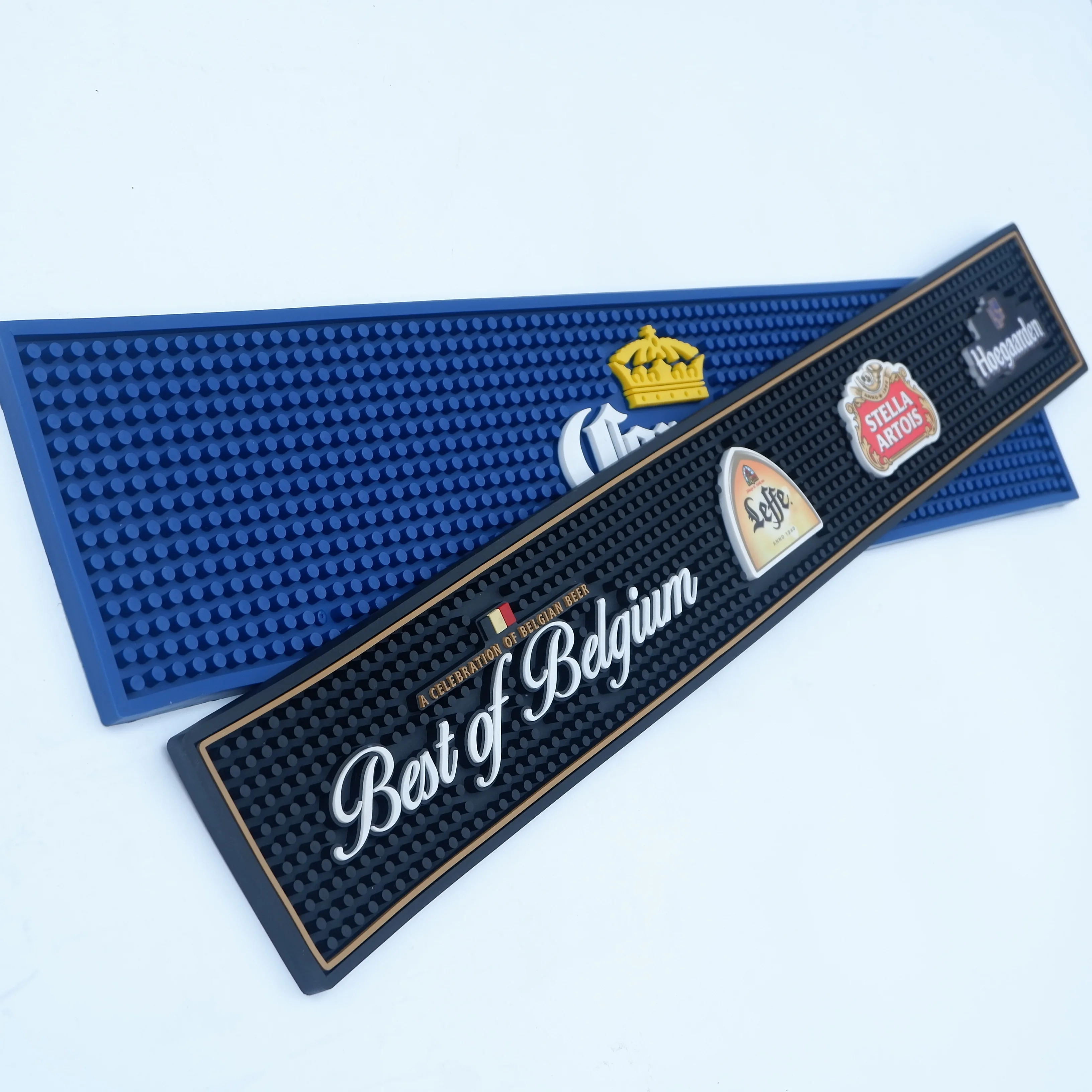 Custom eco-friendly PVC bar mats bar runner OEM embossed logo bar drip mat