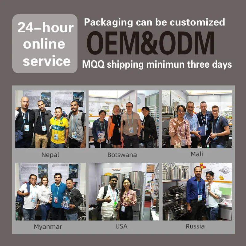 Yapamit New Design Rose Gold Horizontal Stripes Straight Body Double Handles Food Serving Dish Tri-Ply Stainless Steel Plate