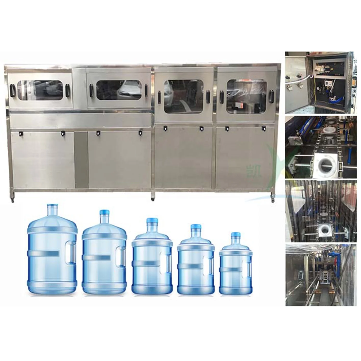 Automatic 120BPH 5gallon 20liters bottled drinking water filling making production machine with washer